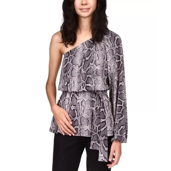MICHAEL MICHAEL KORS One-Shoulder Snake-Print Tunic - Picture 1 of 4